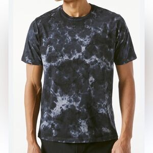 FRAME (Large) Men’s Black Tie-Dye T-Shirt- Classic Fit Contemporary Luxury Shirt